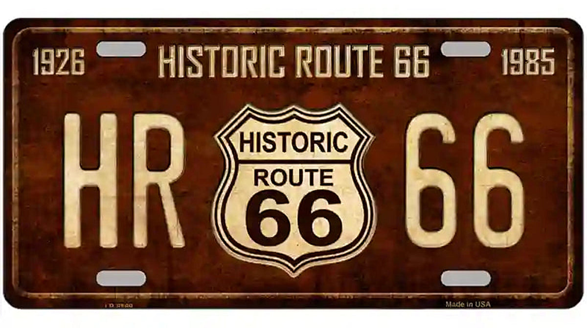 Historic Route 66 Vintage Metal Novelty License Plate