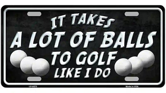 A Lot Of Balls Metal Novelty License Plate