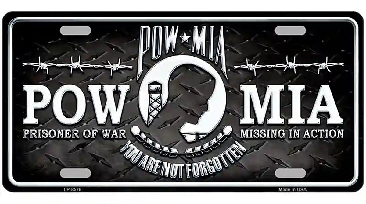POW MIA Metal Novelty License Plate