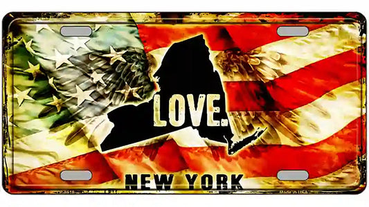 New York Love Metal Novelty License Plate