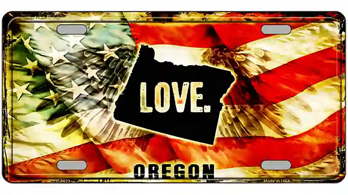 Oregon Love Metal Novelty License Plate