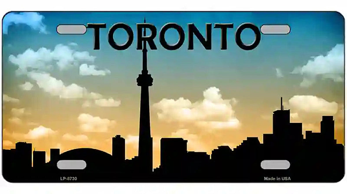 Toronto Silhouette Metal Novelty License Plate