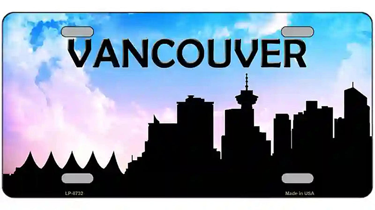 Vancouver Silhouette Metal Novelty License Plate