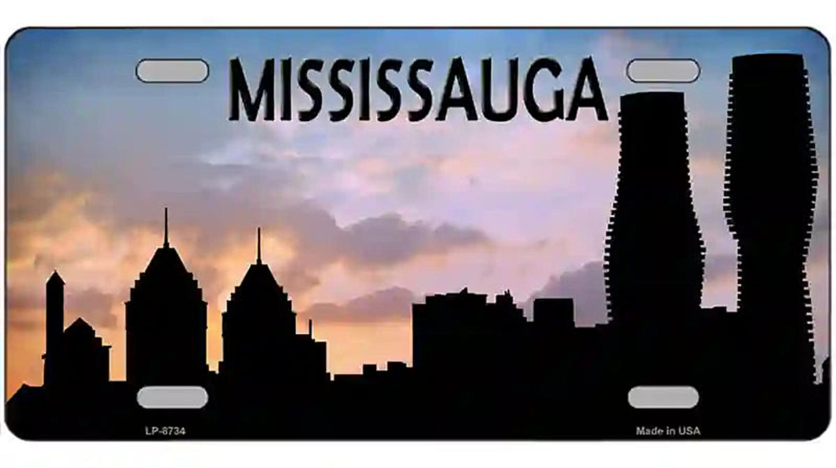 Mississauga Silhouette Metal Novelty License Plate