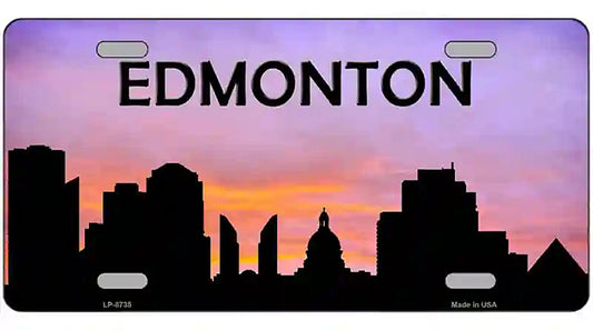 Edmonton Silhouette Metal Novelty License Plate
