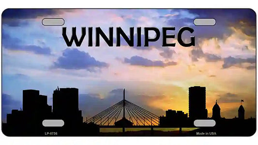 Winnipeg Silhouette Metal Novelty License Plate