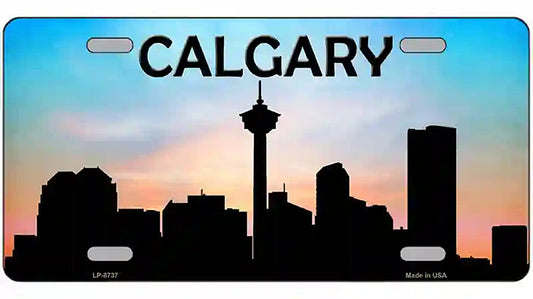 Calgary Silhouette Metal Novelty License Plate