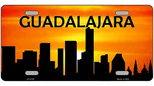 Guadalajara Silhouette Metal Novelty License Plate