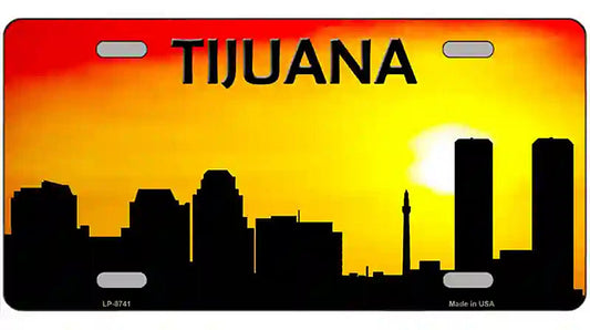 Tijuana Silhouette Metal Novelty License Plate