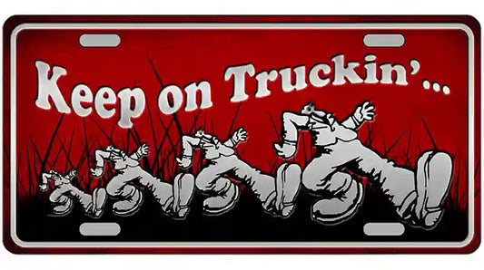 Keep On Trucking Metal Novelty License Plate