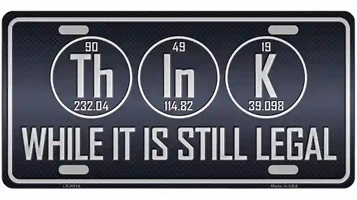Think Metal Novelty License Plate