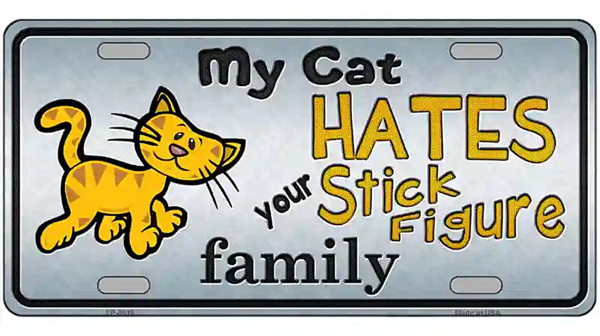 My Cat Hates Metal Novelty License Plate