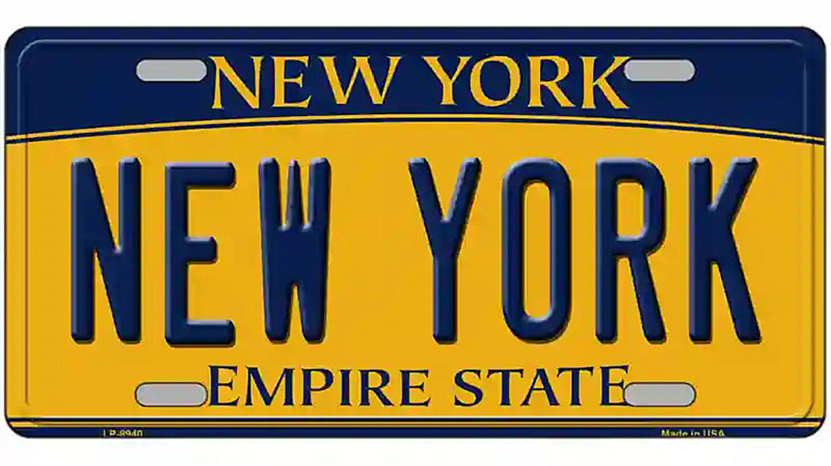 New York Yellow Metal Novelty License Plate
