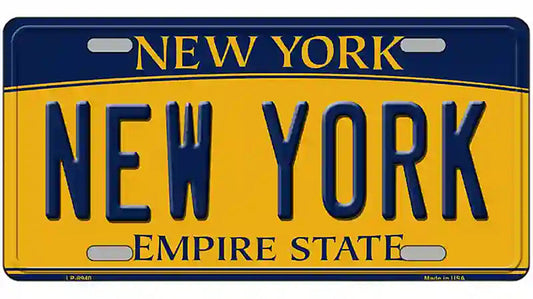 New York Yellow Metal Novelty License Plate