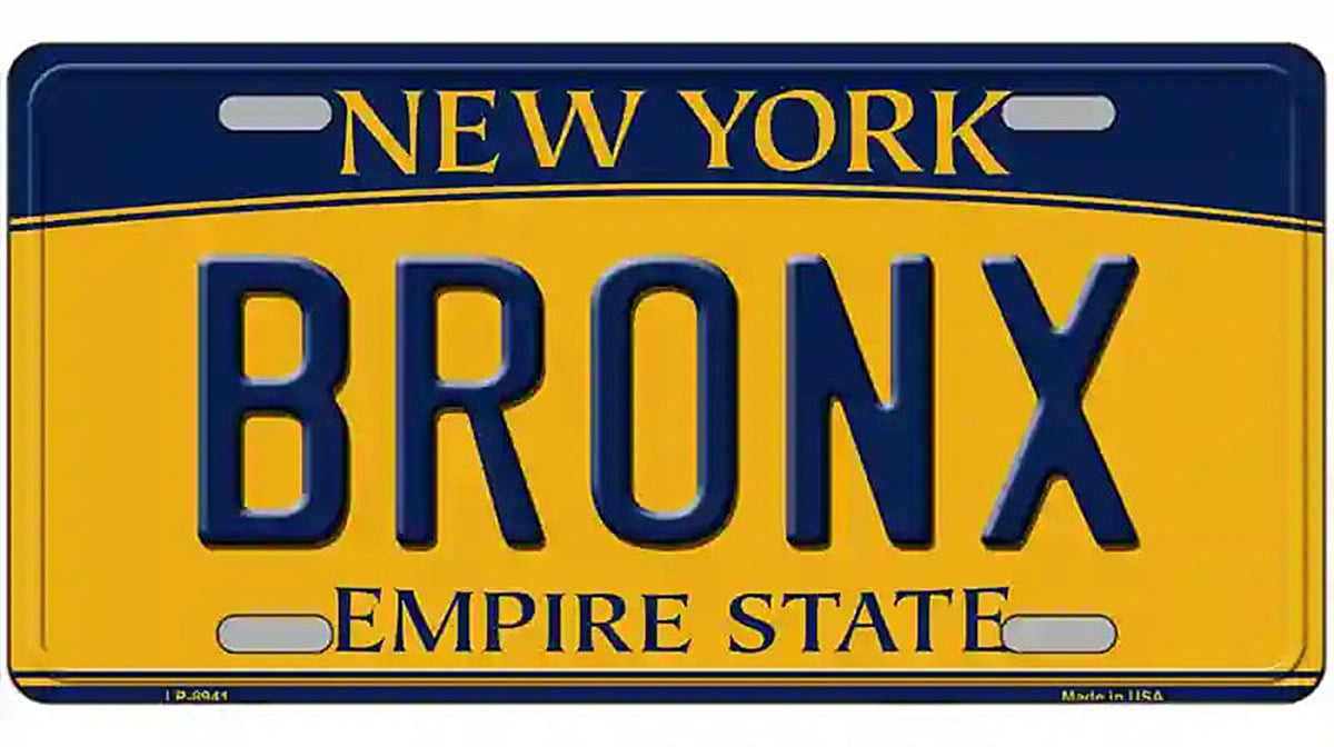 Bronx New York Metal Novelty License Plate