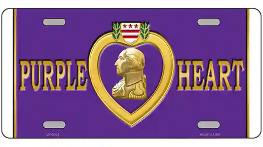 Purple Heart Metal Novelty License Plate