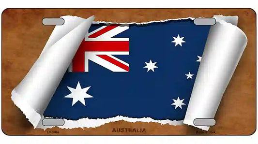 Australia Flag Scroll Metal Novelty License Plate