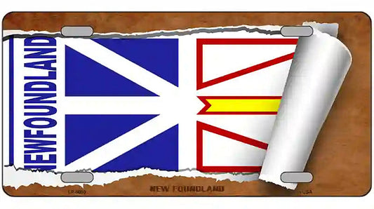 Newfoundland Flag Scroll Metal Novelty License Plate