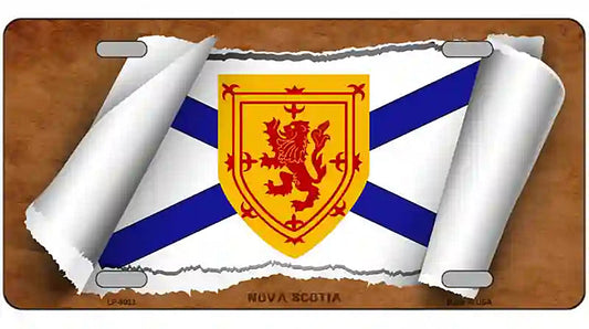 Nova Scotia Flag Scroll Metal Novelty License Plate