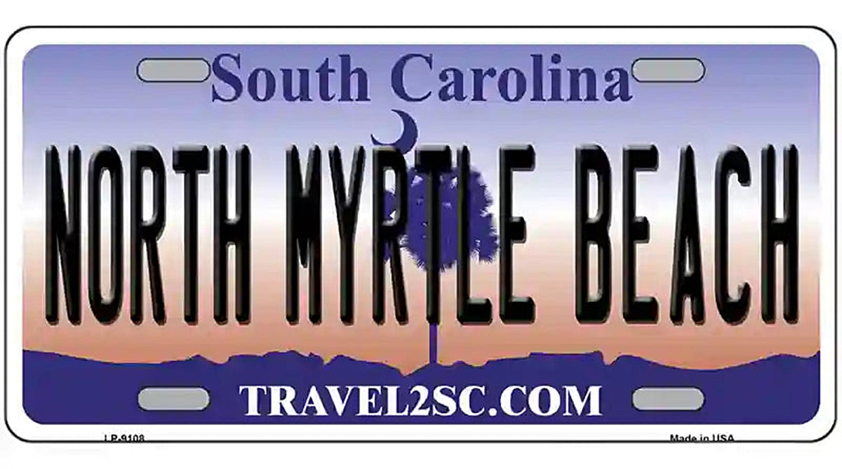 North Myrtle Beach South Carolina Metal Novelty License Plate