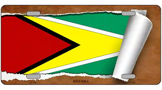 Guyana Flag Scroll Metal Novelty License Plate