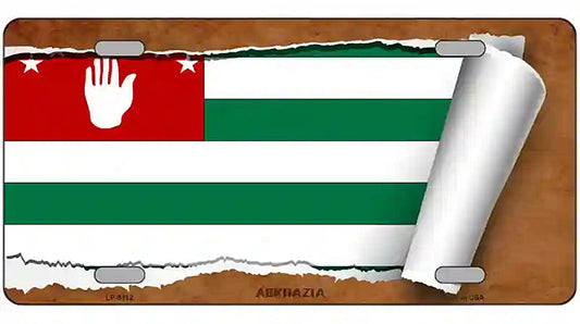 Abkhazia Flag Scroll Metal Novelty License Plate