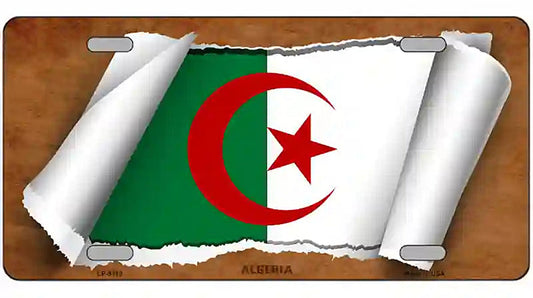 Algeria Flag Scroll Metal Novelty License Plate