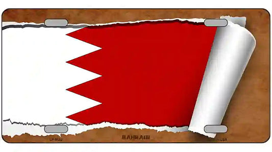 Bahrain Flag Scroll Metal Novelty License Plate