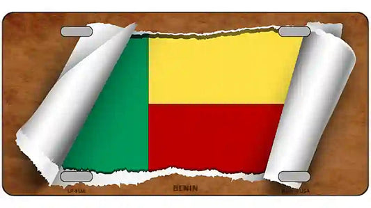 Banin Flag Scroll Metal Novelty License Plate
