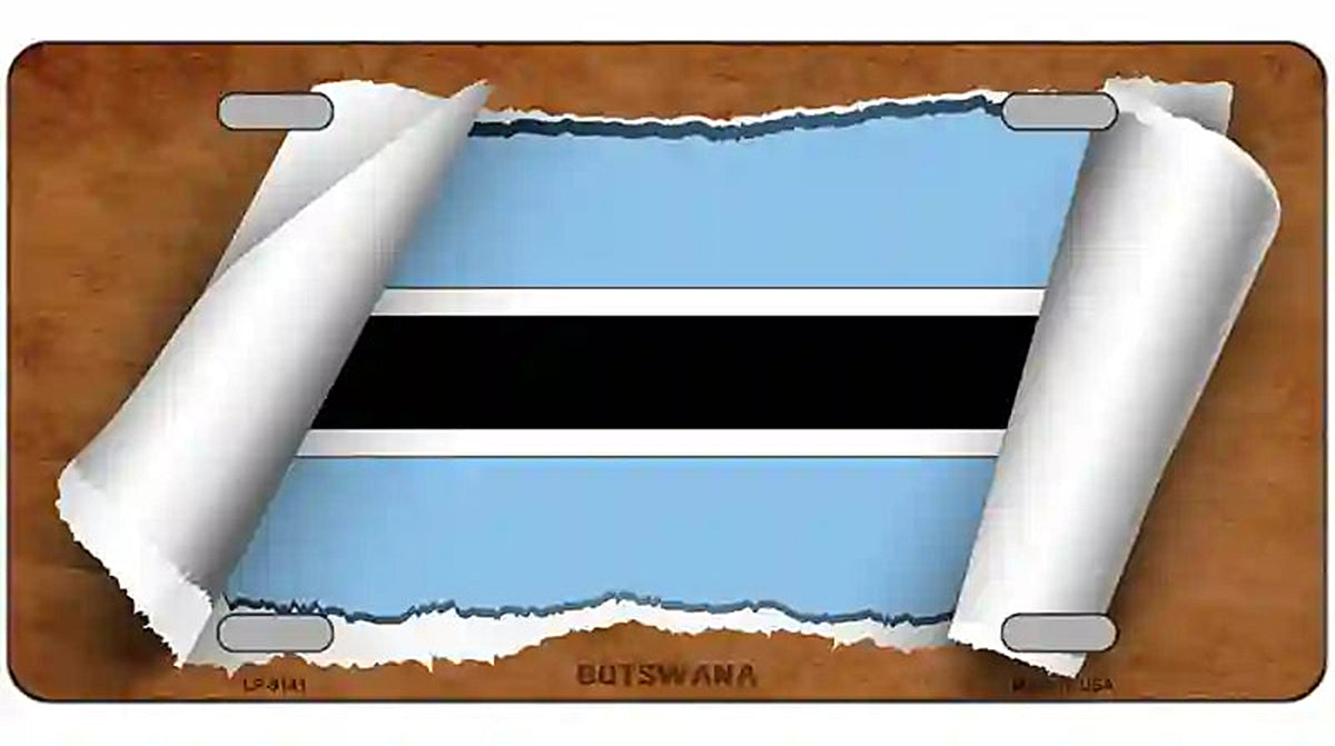 Botswana Flag Scroll Metal Novelty License Plate