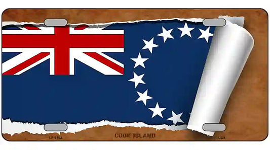 Cook Island Flag Scroll Metal Novelty License Plate