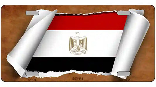 Egypt Flag Scroll Metal Novelty License Plate
