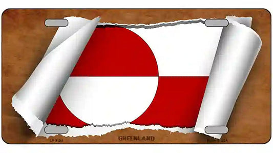 Greenland Flag Scroll Metal Novelty License Plate