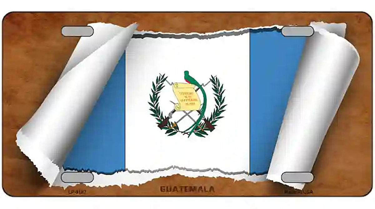 Guatemala Country Flag Scroll Metal Novelty License Plate