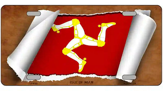 Isle of Man Flag Scroll Metal Novelty License Plate