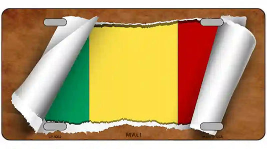 Mali Flag Scroll Metal Novelty License Plate