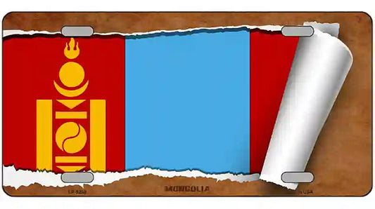 Mongolia Country Flag Scroll Metal Novelty License Plate