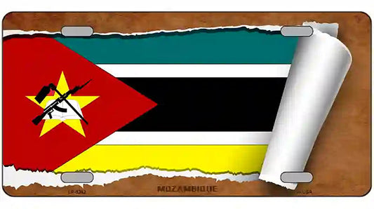 Mozambique Flag Scroll Metal Novelty License Plate