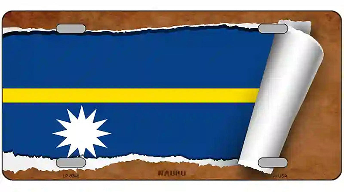 Naury Flag Scroll Metal Novelty License Plate