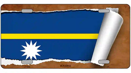 Naury Flag Scroll Metal Novelty License Plate