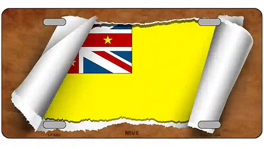 Nive Flag Scroll Metal Novelty License Plate