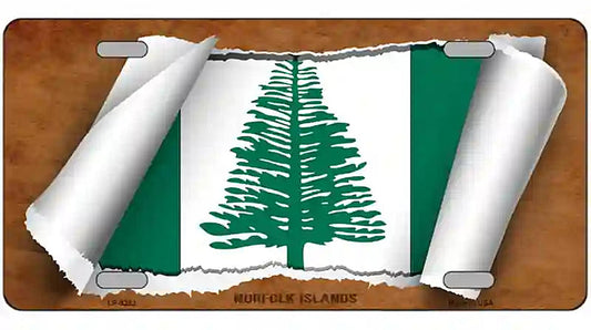 Norfolk Islands Flag Scroll Metal Novelty License Plate