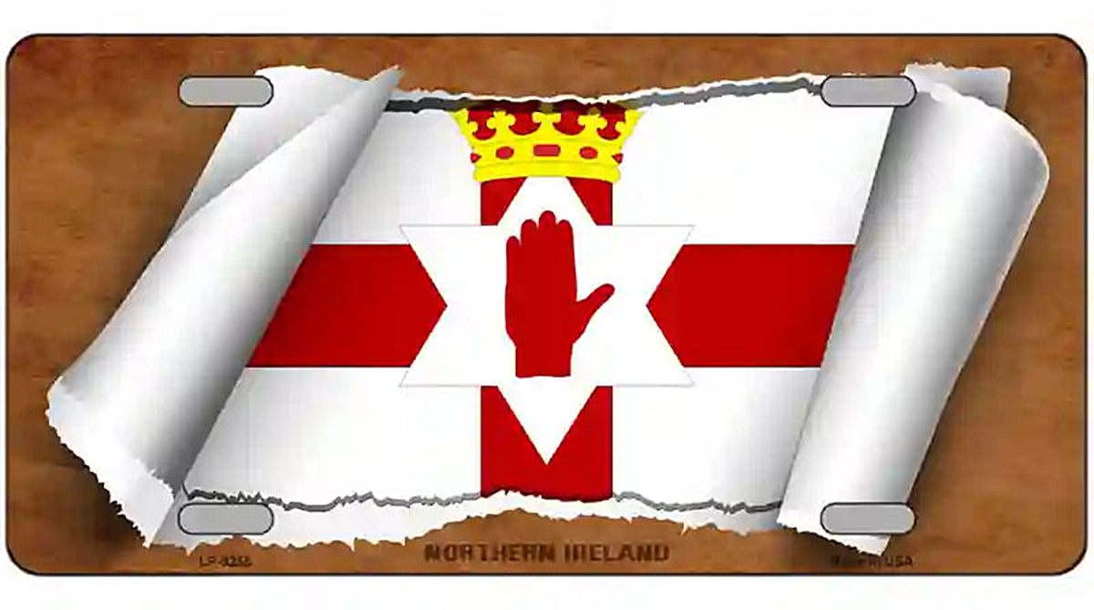 Northern Ireland Flag Scroll Metal Novelty License Plate