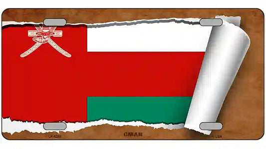 Oman Flag Scroll Metal Novelty License Plate