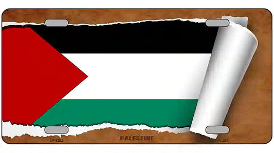 Palestine Flag Scroll Metal Novelty License Plate