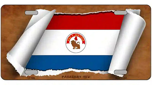 Paraguay-REV Flag Scroll Metal Novelty License Plate