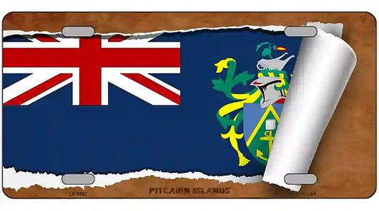 Pitcairn Islands Flag Scroll Metal Novelty License Plate