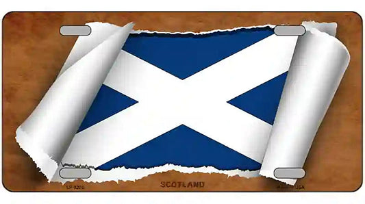 Scotland Flag Scroll Metal Novelty License Plate