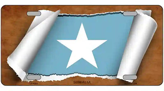 Somalia Flag Scroll Metal Novelty License Plate