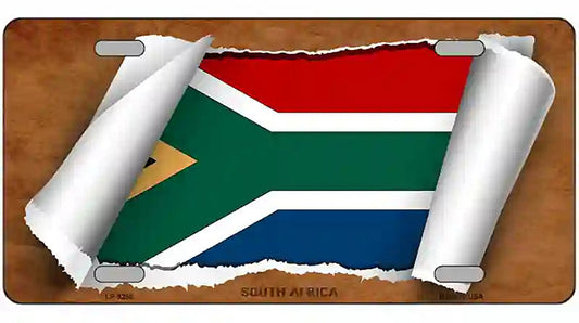 South Africa Flag Scroll Metal Novelty License Plate